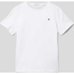 Weiße Calvin Klein Jeans Kinder T-Shirts aus Baumwolle für Jungen Größe 152 