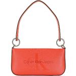Rote Calvin Klein Jeans Damenschultertaschen & Damenshoulderbags mit Reißverschluss aus Denim Klein 