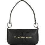 Schwarze Calvin Klein Jeans Damenschultertaschen & Damenshoulderbags mit Reißverschluss aus Denim Klein 