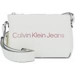 Offwhitefarbene Calvin Klein Jeans Umhängetaschen mit Reißverschluss aus Kunstfaser klein 