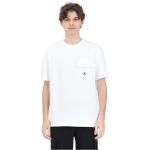 Reduzierte Weiße Calvin Klein Jeans T-Shirts mit Knopf aus Baumwolle für Herren Größe M für den für den Frühling 