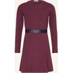 Reduzierte Fuchsiafarbene Langärmelige Calvin Klein Jerseykleider aus Jersey für Damen 