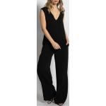 Reduzierte Schwarze Unifarbene Calvin Klein V-Ausschnitt Damenjumpsuits & Damenoveralls aus Polyester Größe S 
