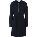 Reduzierte Schwarze Langärmelige Calvin Klein Damenkleider mit Reißverschluss aus Polyester Größe S 