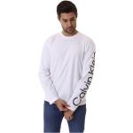 Reduzierte Weiße Langärmelige Calvin Klein Bio T-Shirts maschinenwaschbar für Herren Größe XXL 
