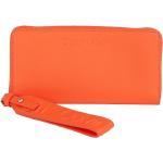 Orange Damenkellnerbörsen mit Reißverschluss aus Kunstleder mit RFID-Schutz klein 