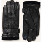 Reduzierte Schwarze Calvin Klein Gefütterte Handschuhe aus Glattleder für Herren Größe 9 für den für den Winter 