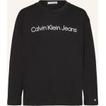 Schwarze Langärmelige Calvin Klein Herrenlongsleeves & Herrenlangarmshirts aus Jersey 