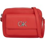 Rote Calvin Klein Mini Handtaschen mit Reißverschluss aus Kunstleder für Damen klein 