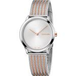 Calvin Klein Runde Armbanduhren aus Edelstahl mit Mineralglas-Uhrenglas mit Edelstahlarmband 