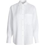 Reduzierte Weiße Oversize Langärmelige Calvin Klein Damenlangarmhemden aus Leinen Größe S 