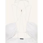 Reduzierte Weiße Calvin Klein Neckholder Badeanzüge mit Cutwork aus Polyester ohne Bügel für Damen Größe S 