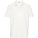 Weiße Kurzärmelige Calvin Klein V-Ausschnitt Kurzarm-Poloshirts für Herren Größe S 