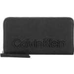 Silberne Bestickte Calvin Klein Herrenportemonnaies & Herrenwallets mit Reißverschluss aus Textil mit RFID-Schutz Klein 
