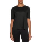 Schwarze Unifarbene 3/4-ärmelige Calvin Klein CK Rundhals-Ausschnitt T-Shirts aus Jersey für Damen Größe XS 