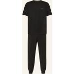 Reduzierte Schwarze Calvin Klein Pyjamas kurz aus Jersey für Herren Übergrößen 