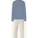 Blaue Gestreifte Calvin Klein Pyjamas lang aus Jersey für Herren Übergrößen 