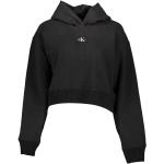 Reduzierte Schwarze Calvin Klein Damensweatshirts aus Baumwolle mit Kapuze Größe L 