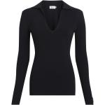 Schwarze Calvin Klein V-Ausschnitt Strickpullover aus Polyamid für Damen Größe M 
