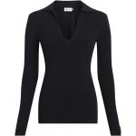 Schwarze Calvin Klein V-Ausschnitt Strickpullover aus Polyamid für Damen Größe XS 