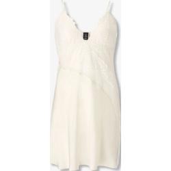 Calvin Klein, Seidenhemd mit Spitze und transparenten Details White, Damen, Größe: S