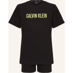 Schwarze Kurzärmelige Calvin Klein Pyjamas kurz aus Jersey für Herren 