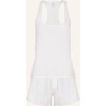 Weiße Calvin Klein Pyjamas kurz aus Baumwolle für Damen Größe XS 