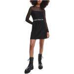 Reduzierte Schwarze Calvin Klein Skaterkleider mit Reißverschluss aus Mesh für Damen Größe XS 