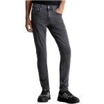 Reduzierte Graue Bestickte Calvin Klein Jeans Slim Fit Jeans mit Reißverschluss aus Denim maschinenwaschbar für Herren Weite 34, Länge 34 