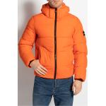 Reduzierte Orange Gesteppte Calvin Klein Winterjacken mit Reißverschluss aus Polyamid mit Kapuze für Herren Größe M 