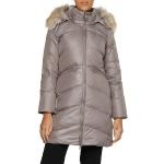 Taupefarbene Gesteppte Casual Calvin Klein CK Stehkragen Damensteppmäntel & Damenpuffercoats aus Polyester mit Kapuze Größe XS für den für den Winter 