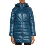 Petrolfarbene Gesteppte Calvin Klein Stehkragen Damensteppmäntel & Damenpuffercoats mit Reißverschluss aus Polyester gepolstert Größe XS 