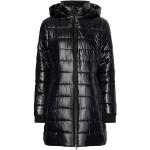Schwarze Gesteppte Calvin Klein Stehkragen Damensteppmäntel & Damenpuffercoats mit Reißverschluss aus Polyester mit Kapuze Größe XXL 