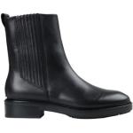 Reduzierte Schwarze Unifarbene Calvin Klein Runde Nachhaltige Blockabsatz Chelsea-Boots aus Leder für Damen Größe 41 