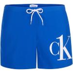 Reduzierte Royalblaue Calvin Klein Herrenbadehosen mit Klettverschluss Größe S 