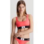 Reduzierte Korallenrote Sportliche Calvin Klein Bandeau Bikinitops aus Polyamid ohne Bügel für Damen Größe S 