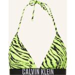 Neongelbe Animal-Print Calvin Klein Triangel-Tops aus Polyamid ohne Bügel für Damen Größe M 