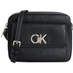 Schwarze Calvin Klein Kleine Umhängetaschen mit Reißverschluss aus PU mit Außentaschen für Damen klein 