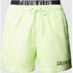 Neongrüne Calvin Klein Underwear Herrenbadehosen aus Polyester Größe S 