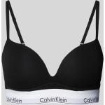 Schwarze Calvin Klein Underwear Push-Up BHs aus Polyester in 80C für Damen Übergrößen 