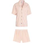 Reduzierte Rosa Gestreifte Calvin Klein Underwear Damenschlafanzüge & Damenpyjamas mit Knopf aus Baumwolle Größe XS 