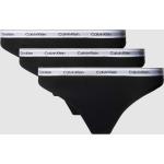 Schwarze Calvin Klein Underwear Damenstrings aus Baumwolle Größe S 3-teilig 