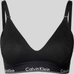 Schwarze Calvin Klein Underwear Triangel-BHs aus Spitze mit verstellbaren Trägern für Damen Größe M 