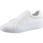 Weiße Calvin Klein Slip-on Sneaker ohne Verschluss in Normalweite aus Textil für Damen 