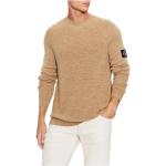 Reduzierte Beige Calvin Klein Herrensweatshirts mit Knopf aus Wolle Größe S 