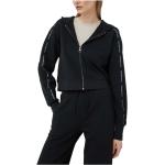 Reduzierte Schwarze Calvin Klein Zip Hoodies & Sweatjacken aus Baumwollmischung Cropped für Damen Größe M 