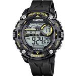 Schwarze 10 Bar wasserdichte Wasserdichte CALYPSO Quarz Herrenarmbanduhren mit Chronograph-Zifferblatt mit Kunststoff-Uhrenglas 