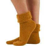 Schokoladenbraune Oeko-Tex Angora-Socken aus Angora für Damen Einheitsgröße für den für den Winter 