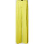 Gelbe Unifarbene CAMBIO Nachhaltige Bundfaltenhosen aus Leinen für Damen Größe L 