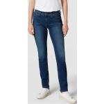 Blaue CAMBIO Parla Nachhaltige Straight Leg Jeans mit Reißverschluss aus Baumwollmischung für Damen Größe S 